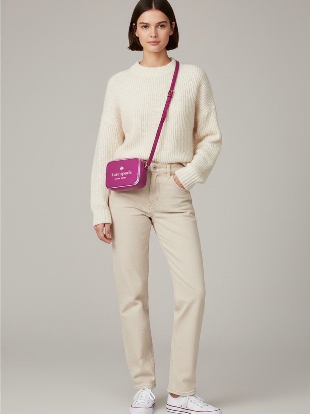 Kate Spade Oh Snap Mini Camera Bag β Dark Raspberry Multi Crossbody (VGUC) - Picture 3 of 17